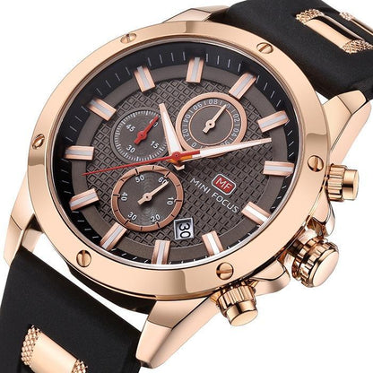 Reloj quartz impermeable Negro & Oro